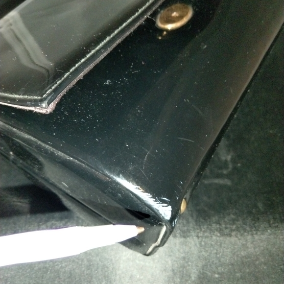 Black patent vintage Lewis box purse bag crossbody - Picture 10 of 12